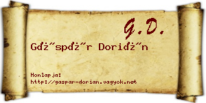 Gáspár Dorián névjegykártya